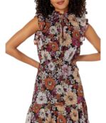 Платье Steve Madden, Orange Blossom Printed Chiffon Dress 9630993 | Rust/Black фото 3