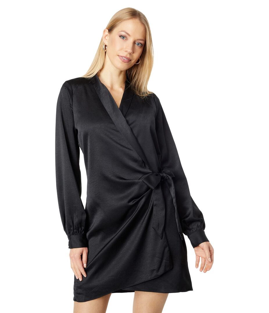 Платье Lost + Wander, Chase The Night Mini Wrap Dress 9631229 | Black фото 1