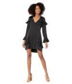 Платье Chaser, Long Sleeve V-Neck Ruffle Mini Dress 9631303 | True Black фото 4