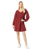 Платье Mod-o-doc, Slub Jersey 3/4 Sleeve V-Neck Dress 9649351 | Fired Brick фото 4