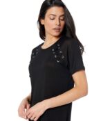 Платье MICHAEL Michael Kors, Lace-Up T-Shirt Dress 9664663 | Black фото 3