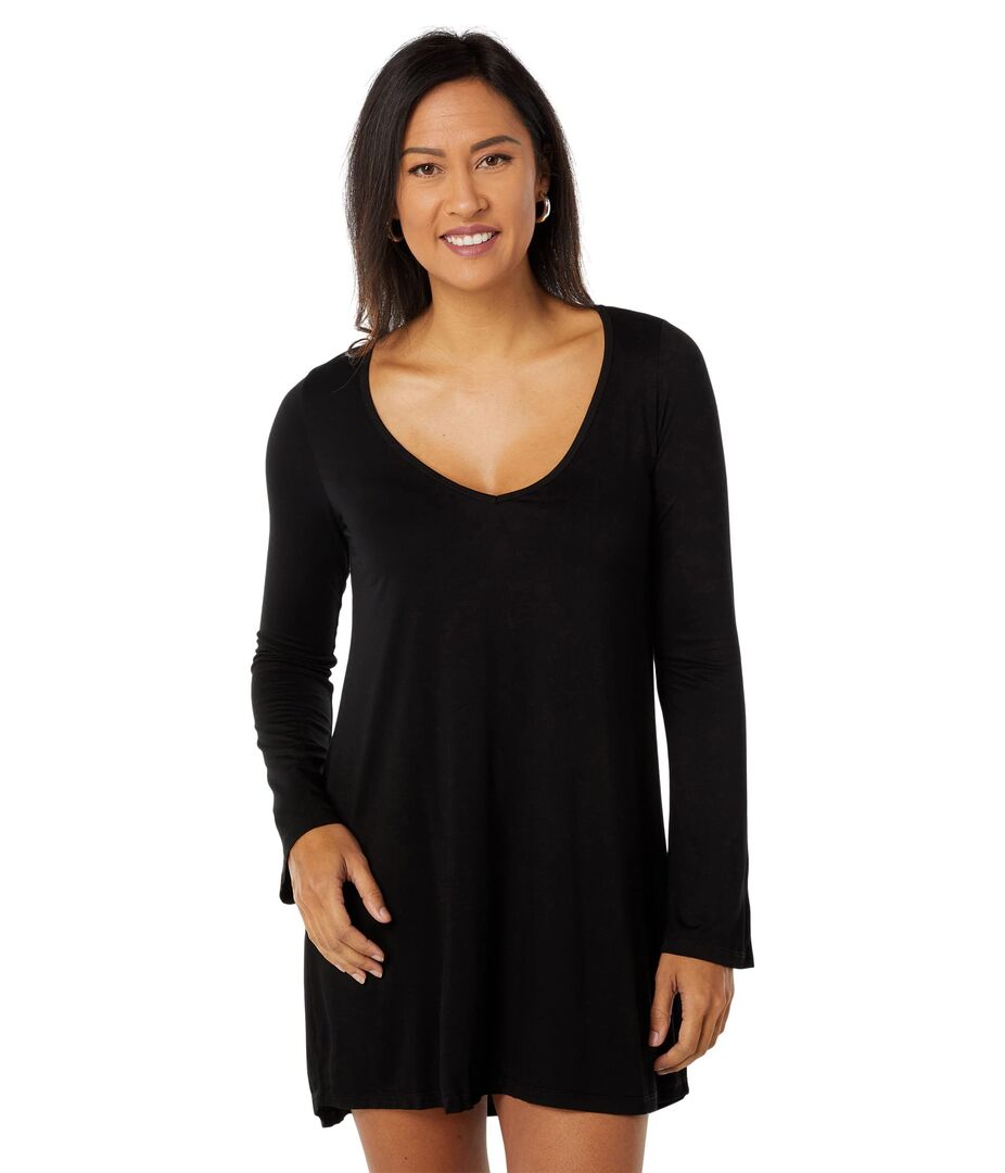 Платье Michael Lauren, Kyle Long Sleeve V-Neck Dress 9677247 | Black фото 1