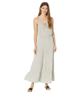 Платье Dylan by True Grit, Luna Cotton Linen Stripe Maxi Dress