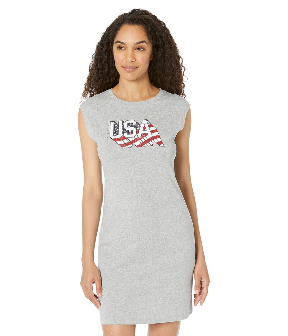 Платье Tommy Hilfiger, Americana T-Shirt Dress 9691583 | Stone Grey Heather фото 1