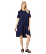 Платье Mod-o-doc, Slub Jersey Roll-Up Sleeve Tiered Back Dress 9691939 | Rare Navy фото 1