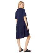 Платье Mod-o-doc, Slub Jersey Roll-Up Sleeve Tiered Back Dress 9691939 | Rare Navy фото 2