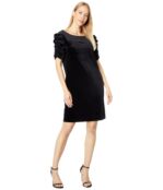 Платье MARINA, Rushed Sleeve Velvet 9700106 | Black фото 1