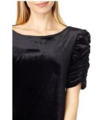 Платье MARINA, Rushed Sleeve Velvet 9700106 | Black фото 3