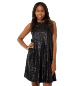 Платье MARINA, Sleeveless A-Line Sequin Shift Short Dress All Over Sequins 9701508 | Black фото 1