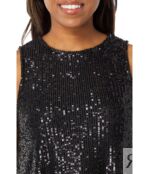 Платье MARINA, Sleeveless A-Line Sequin Shift Short Dress All Over Sequins 9701508 | Black фото 3