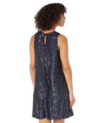 Платье MARINA, Sleeveless A-Line Sequin Shift Short Dress All Over Sequins 9701508 | Navy фото 2