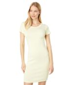 Платье Three Dots, Short Sleeve Crew Neck Dress 9712574 | Yellow Pear/White фото 1