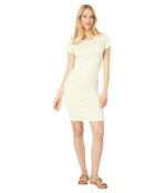 Платье Three Dots, Short Sleeve Crew Neck Dress 9712574 | Yellow Pear/White фото 4