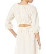 Платье MONROW, Gauze Long Sleeve Open Back Dress 9714381 | Butter Cream фото 3