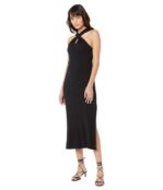 Платье SUNDRY, Keyhole Cotton Spandex Midi Dress 9718040 | Black фото 1