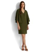 Платье LAUREN Ralph Lauren, Ruffle-Sleeve Cocktail Dress 9718138 | Dark Tropical Olive фото 1