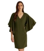 Платье LAUREN Ralph Lauren, Ruffle-Sleeve Cocktail Dress 9718138 | Dark Tropical Olive фото 4