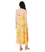 Платье Vince Camuto, Chiffon Spaghetti Strap Wrap High-Low Midi 9718159 | Yellow фото 2