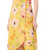 Платье Vince Camuto, Chiffon Spaghetti Strap Wrap High-Low Midi 9718159 | Yellow фото 3