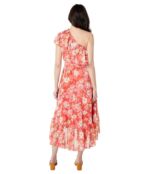 Платье Vince Camuto, Chiffon Ruffle One Shoulder High-Low Midi 9718157 | Coral фото 2