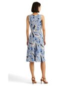 Платье LAUREN Ralph Lauren, Floral Crepe Sleeveless Dress 9718165 | Blue/Cream/Multi фото 2