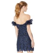 Платье MILLY, Britton Guipure Lace Off-the-Shoulder Dress 9721985 | Navy фото 2