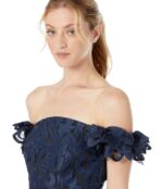 Платье MILLY, Britton Guipure Lace Off-the-Shoulder Dress 9721985 | Navy фото 3