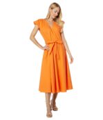 Платье English Factory, Puffy Sleeve Midi Dress 9723881 | Orange фото 1