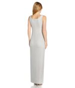 Платье Adrianna Papell, Long Metallic Knit Side Draped Tank Gown