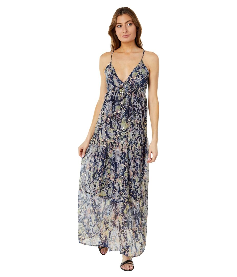 Платье America & Beyond, Shimmering Snakeskin Maxi Dress 9724720 | Animal фото 1