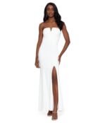 Платье XSCAPE, Long Scuba Crepe V-Neck 9726229 | Ivory фото 1