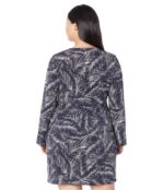 Платье MICHAEL Michael Kors, V-Neck Palm Border Dress 9726469 | Midnight Blue фото 2