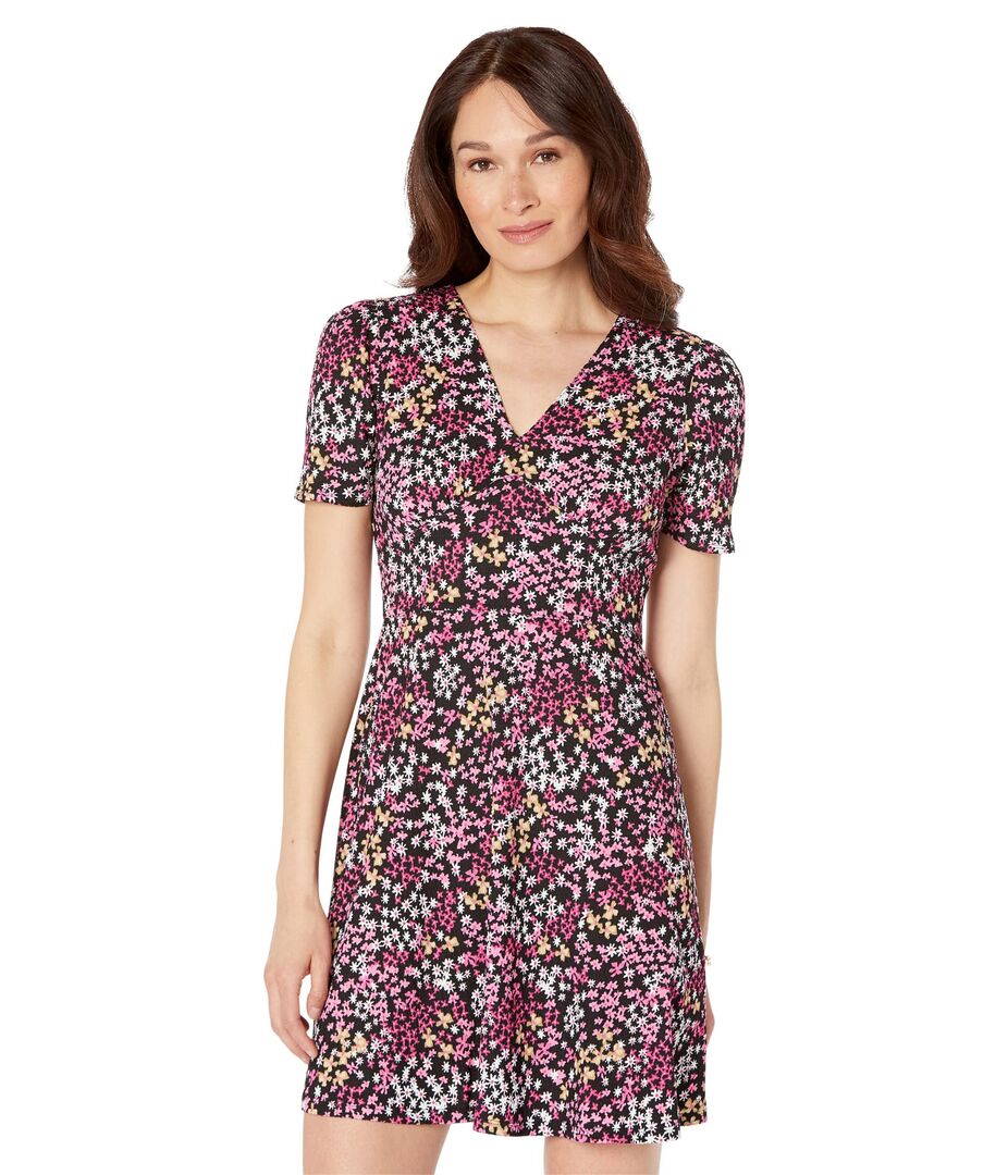 Платье MICHAEL Michael Kors, V-Neck Floral Dress 9726475 | Cerise фото 1