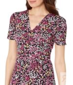 Платье MICHAEL Michael Kors, V-Neck Floral Dress 9726475 | Cerise фото 3