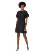 Платье MICHAEL Michael Kors, Lace-Up Lace Ruffle Mini Dress 9726484 | Black фото 4