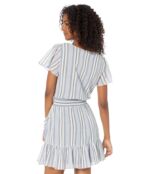 Платье MICHAEL Michael Kors, Short Sleeve Stripe Wrap Dress 9726567 | Dark Chambray фото 2