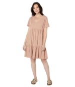 Платье Mod-o-doc, Slub Jersey Short Dolman Shirred Dress 9729625 | Whisper Clay фото 1