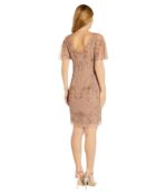 Платье Adrianna Papell, Flutter Sleeve Beaded Cocktail Dress 9732915 | Rose Gold фото 2