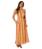 Платье Maggy London, Plus Size Halter Maxi Dress 9733038 | Cream/Rose Dawn фото 1