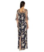 Платье Adrianna Papell, Bell Sleeve Embroidered Column Gown