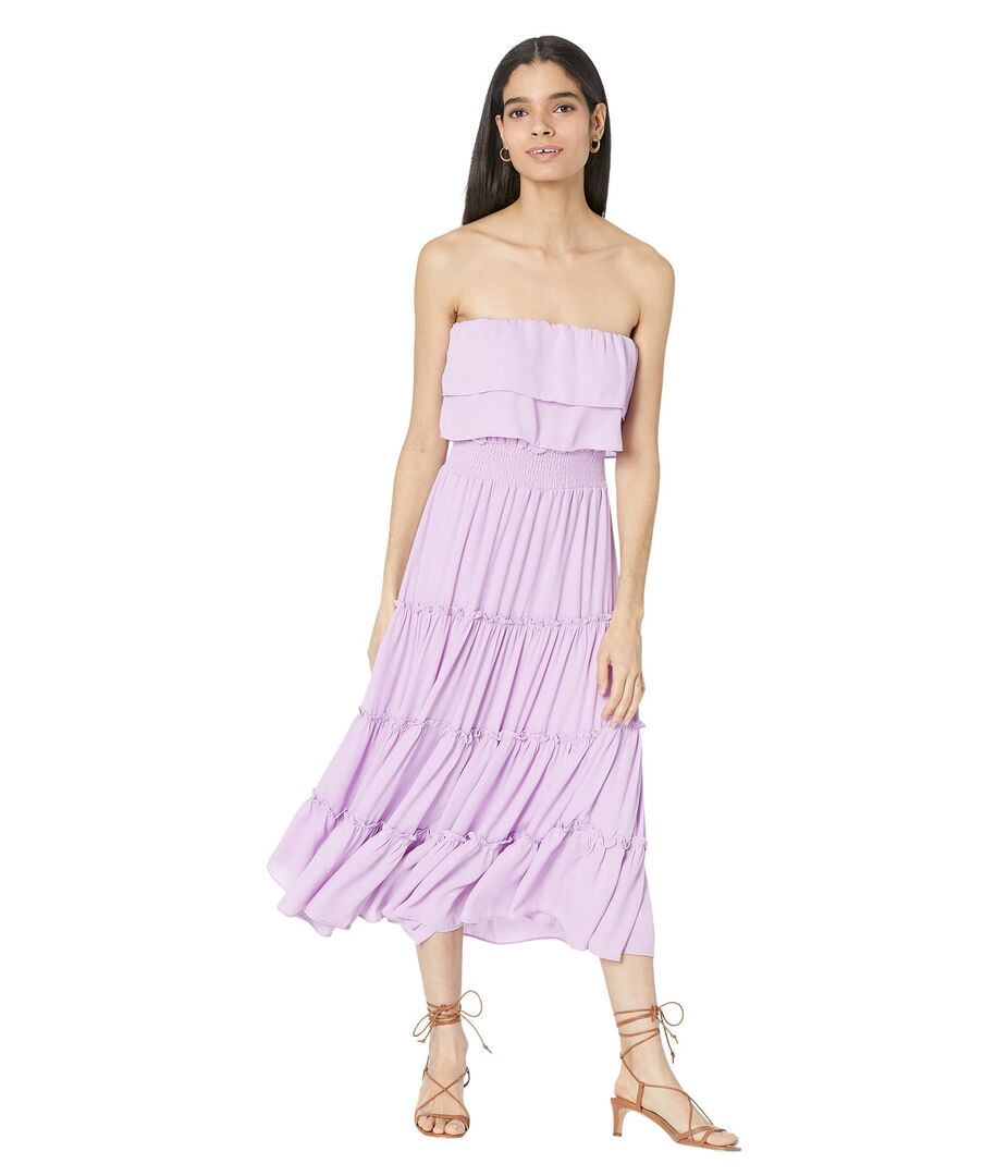 Платье 1.STATE, Strapless Ruffle Tiered Maxi Dress 9734527 | Violet Tulle фото 1