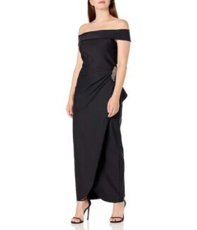 Платье Alex Evenings, Slimming Long Side Ruched Dress with Cascade Ruffle S