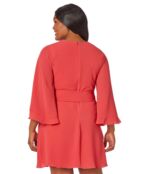 Платье Maggy London, Long Bell Sleeve Mini Dress with Tie Waist 9735789 | Cayenne Coral фото 2