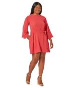 Платье Maggy London, Long Bell Sleeve Mini Dress with Tie Waist 9735789 | Cayenne Coral фото 4