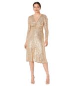 Платье Maggy London, Sequin Dress with Shirring at Waist and Slit 9736501 | Rose Gold фото 1