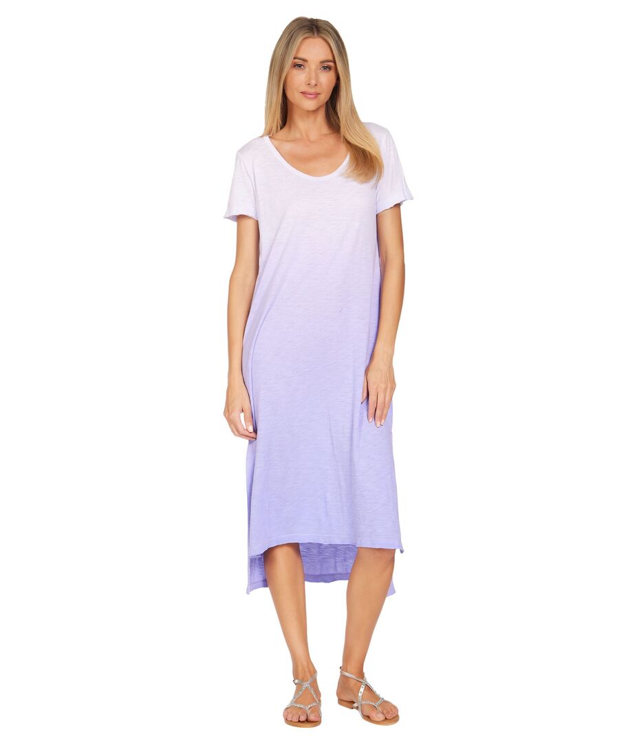 Платье Michael Lauren, Bertram Ombre High-Low Tee Dress with Slits 9740485 | Deep Lavender фото 1