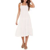 Платье bella dahl, Scrunch Strap Tiered Midi Dress 9741158 | White фото 1