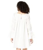 Платье MOON RIVER, Poplin Asymmetrical Tiered Mini Dress 9784422 | White фото 2