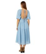 Платье MOON RIVER, Clip Dot Midi Tiered Dress 9784431 | Blue фото 2