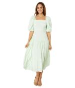 Платье MOON RIVER, Puff Sleeve Midi Dress 9784432 | Sage фото 1